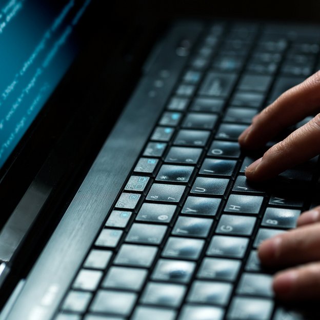 Eine Person tippt an einem Laptop | TÜVIT