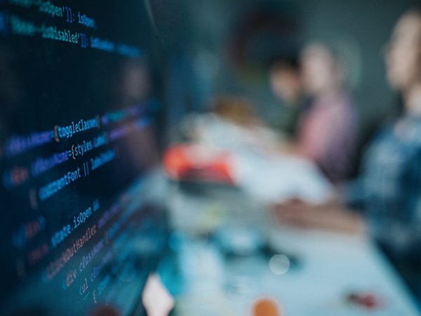 Close-up of code on the screen
