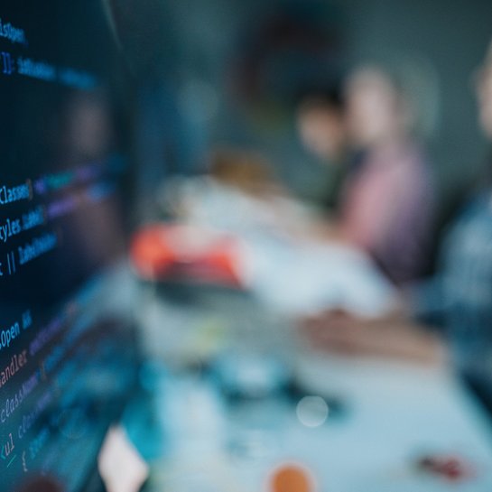 Code on a screen in close-up