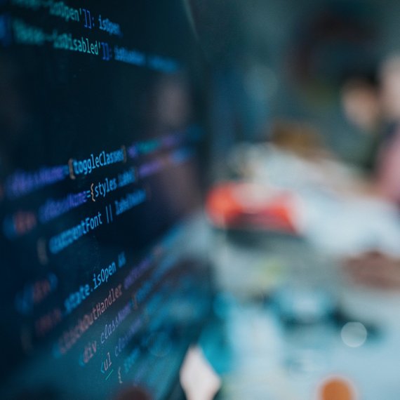 Code on a screen in close-up
