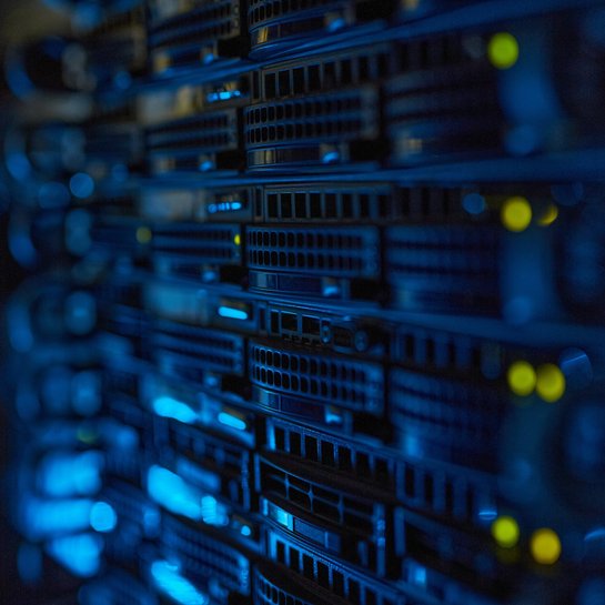 Server-Rack in Nahaufnahme