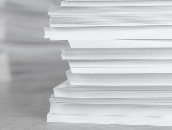 Close-up of a stack of paper